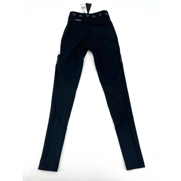 Adidas Women's Black Running Training Mesh Yoga Gym Tights XS NEW - Picture 3 of 4